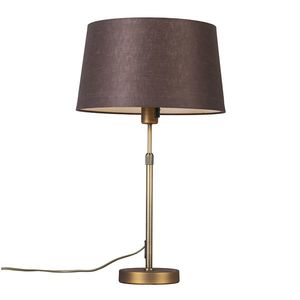 Stolní lampa bronzová s hnědým stínítkem 35 cm nastavitelná - Parte obraz