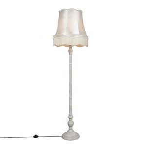 Stojací lampa šedá sabajurem krémové barvy - Classico obraz