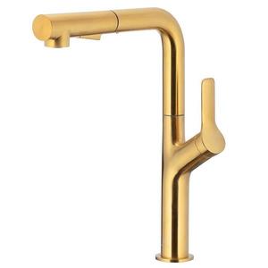 Dřezová baterie Duero Design Gold s vytahovací sprškou obraz