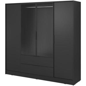 Skříň Kelly 4D RM černá se Led obraz
