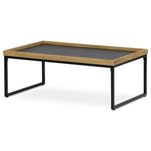Konferenční stolek GARLEMXER I, 100x60, divoký dub, černý kov obraz