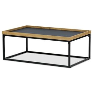 Konferenční stolek GARLEMXER II, 100x60, divoký dub, černý kov obraz