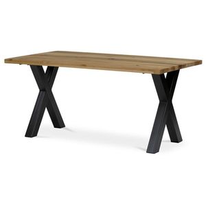 Jídelní stůl HALJORJOR 160x90, masiv dub, černý kov obraz