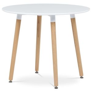 Jídelní stůl QUINYORZOR 90x90, bílý matný lak, dřevěné nohy obraz