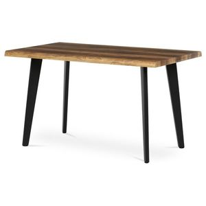 Jídelní stůl FENKALIV 130x80, dekor staré dřevo, černý kov obraz