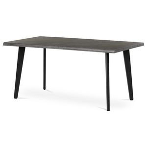 Jídelní stůl FENKALIV 160x90, dekor šedý dub, černý kov obraz
