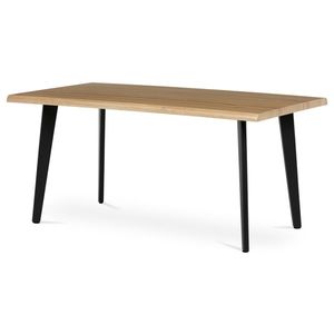 Jídelní stůl FENKALIV 160x90, dekor divoký dub, černý kov obraz