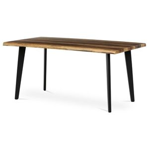 Jídelní stůl FENKALIV 160x90, dekor staré dřevo, černý kov obraz