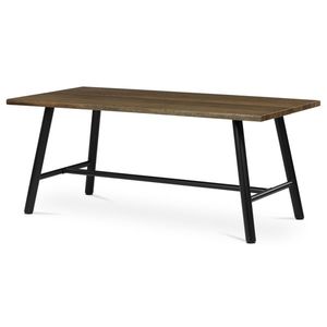 Jídelní stůl FENJORROS 180x90, ořech, černý kov obraz