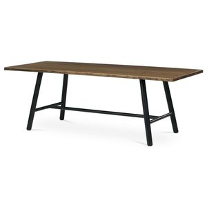 Jídelní stůl FENJORROS 220x90, ořech, černý kov obraz