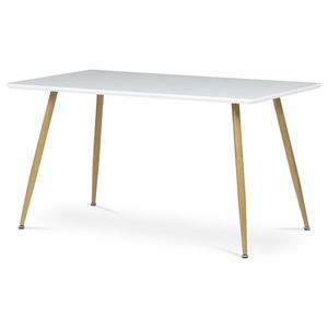 Jídelní stůl ZORDORMOR 140x80, bílá deska, nohy dub obraz