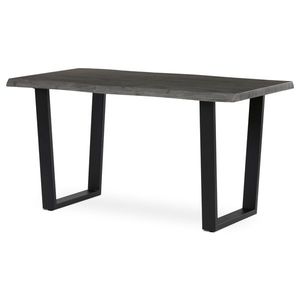 Jídelní stůl ZANYORAR 140x80, dekor šedý dub, černý kov obraz