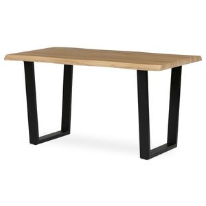 Jídelní stůl ZANYORAR 140x80, dekor divoký dub, černý kov obraz