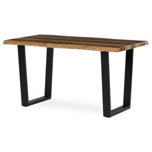 Jídelní stůl ZANYORAR 140x80, dekor staré dřevo, černý kov obraz