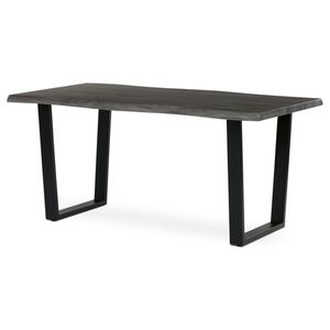 Jídelní stůl ZANYORAR 160x90, dekor šedý dub, černý kov obraz