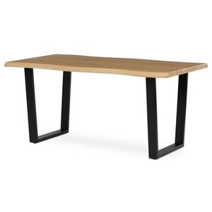 Jídelní stůl ZANYORAR 160x90, dekor divoký dub, černý kov obraz
