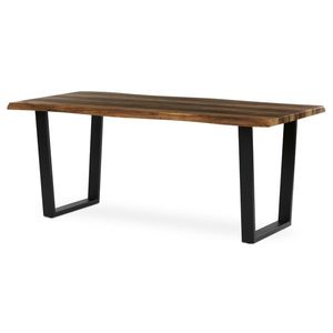 Jídelní stůl ZANYORAR 180x90, dekor staré dřevo, černý kov obraz
