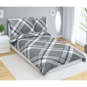 Bellatex Saténové povlečení Káro šedá, 140 x 220 cm, 70 x 90 cm obraz