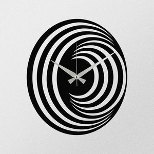Nástěnné hodiny Circles S017 Black, 48 x 48 cm obraz