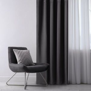 Restilo Závěs Blackout Oxford Pleat černá, 140 x 245 cm obraz