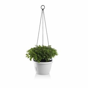 Gardenico Samozavlažovací závěsný květináč Marina bílá, pr. 30 cm, pr. 30 cm obraz