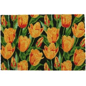 Kokosová rohožka Orange tulips, 39 x 59 cm obraz