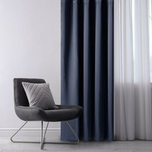 Restilo Závěs Blackout Oxford Pleat indigo, 140 x 245 cm obraz