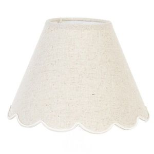 Béžové bavlněné látkové stínidlo s vlnitou spodní částí - Ø 22*16 cm / E27 6LAK0028 obraz
