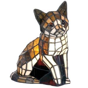 Dekorativní lampa Tiffany kočka - 24*20 cm 1x E14 / max 40w 5LL-776 obraz
