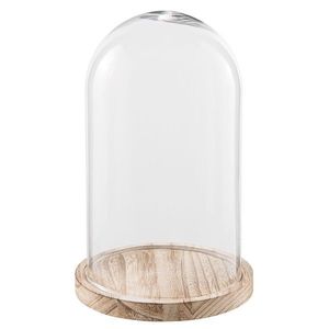 Dřevěný podnos se skleněným krytem - Ø 18*28 cm 6GL2170 obraz
