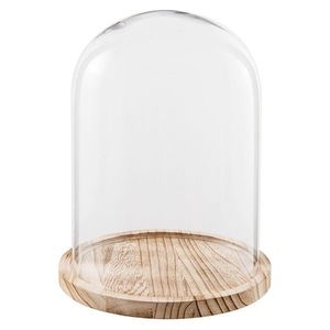 Dřevěný podnos se skleněným krytem II - Ø23*29 cm 6GL2171 obraz