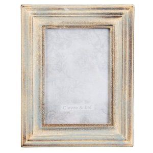 Dřevěný fotorámeček s modrou patinou - 19*2*24 cm / 13*18 cm 2F0483 obraz