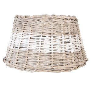 Ratanové stínidlo s bílým pruhem - Ø 38*22 cm / E27 6RO0067BW obraz