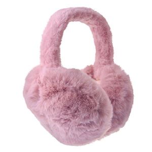 Růžové skládací chlupaté klapky na uši - Ø 13cm - one size JZEW0001P obraz