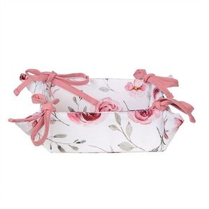 Bavlněný košík na pečivo s růžemi Rustic Rose - 35*35*8 cm RUR47 obraz