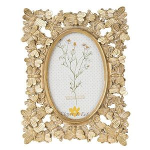 Zlatý fotorámeček s patinou a včelkou Bee - 18*2*22 cm / 10*15 cm 2F0958 obraz