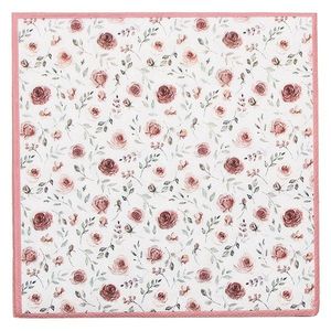 Bílé papírové ubrousky s růžemi Rustic Rose - 33*33 cm (20ks) RUR73 obraz