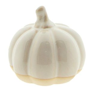 Béžová porcelánová dekorace dýně Chrie M - Ø 9*8 cm 6CE1499 obraz