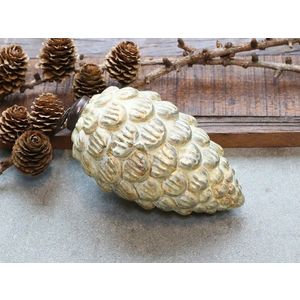 Zlatá antik skleněná ozdoba šiška - Ø 8*15 cm 51081313 ( 51813-13) obraz