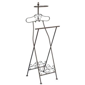 Hnědý antik kovový němý sluha / stojan na oblečení Dressboy - 46*41*121 cm 40161 obraz
