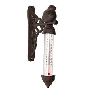 Venkovní litinový teploměr s ptáčkem - 10*5*16 cm 6Y0147 obraz