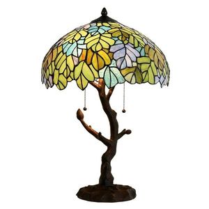 Zelená stolní lampa Tiffany Giallo - Ø 40*60 cm / E27/max 2*60W 5LL-6312 obraz
