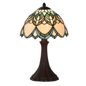 Béžovo-hnědá stolní lampa Tiffany Delafosse - Ø 25*42 cm E14/ 1*40W 5LL-6334 obraz