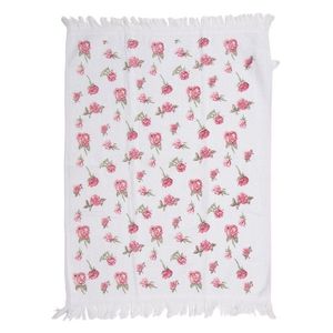 Bílý kuchyňský froté ručník s růžičkami - 40*66 cm CT029 obraz