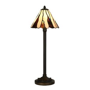 Béžovo-hnědá stolní lampa Tiffany Titto - Ø 20*60 cm E14/ 1*40W 5LL-6316 obraz