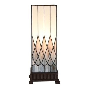 Bílo-šedá stolní lampa Tiffany Paulette - 17*17*43 cm E27/ 1*40W 5LL-6332 obraz