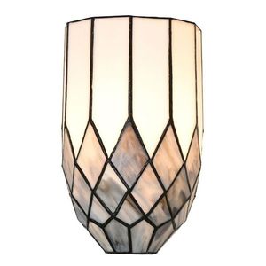 Bílo-šedá nástěnná lampa Tiffany Paulette - 18*15*27 cm E14/ 1*25W 5LL-6333 obraz