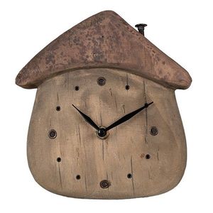 Dřevěné stolní hodiny ve tvaru domku - 18*5*19 cm / 1*AA 6KL0819 obraz