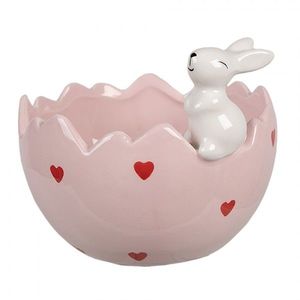 Růžová keramická miska ve tvaru skořápky - 13*12*10 cm 6CE1694 obraz