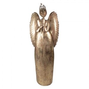 Zlatá antik kovová dekorace anděl v životní velikosti Christmas Angel - 74*31*204 cm 5Y1231 obraz
